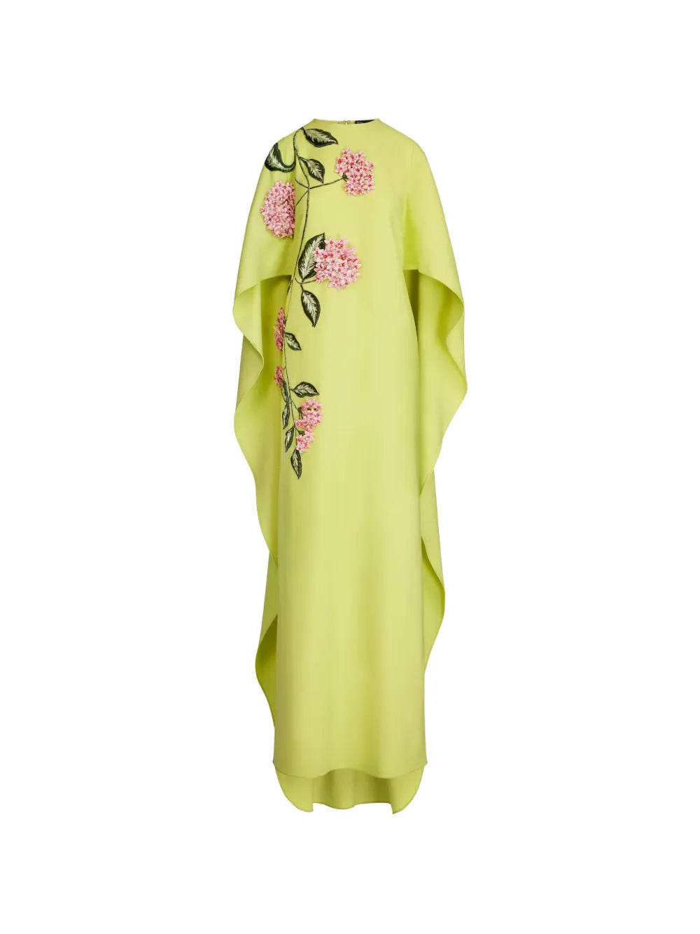 porcelain flower-embroidered maxi dress