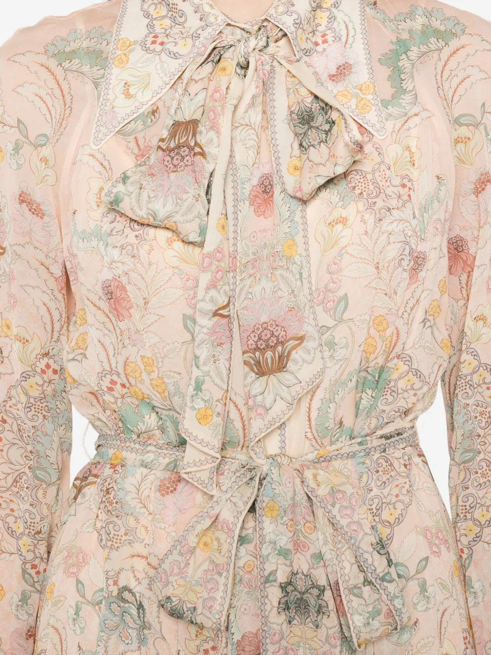 floral-print tie-neck maxi dress
