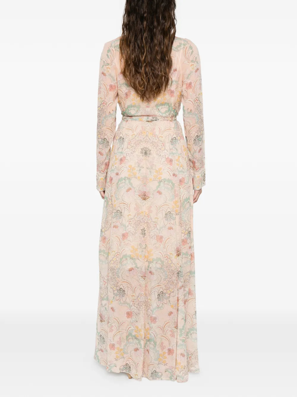 floral-print tie-neck maxi dress