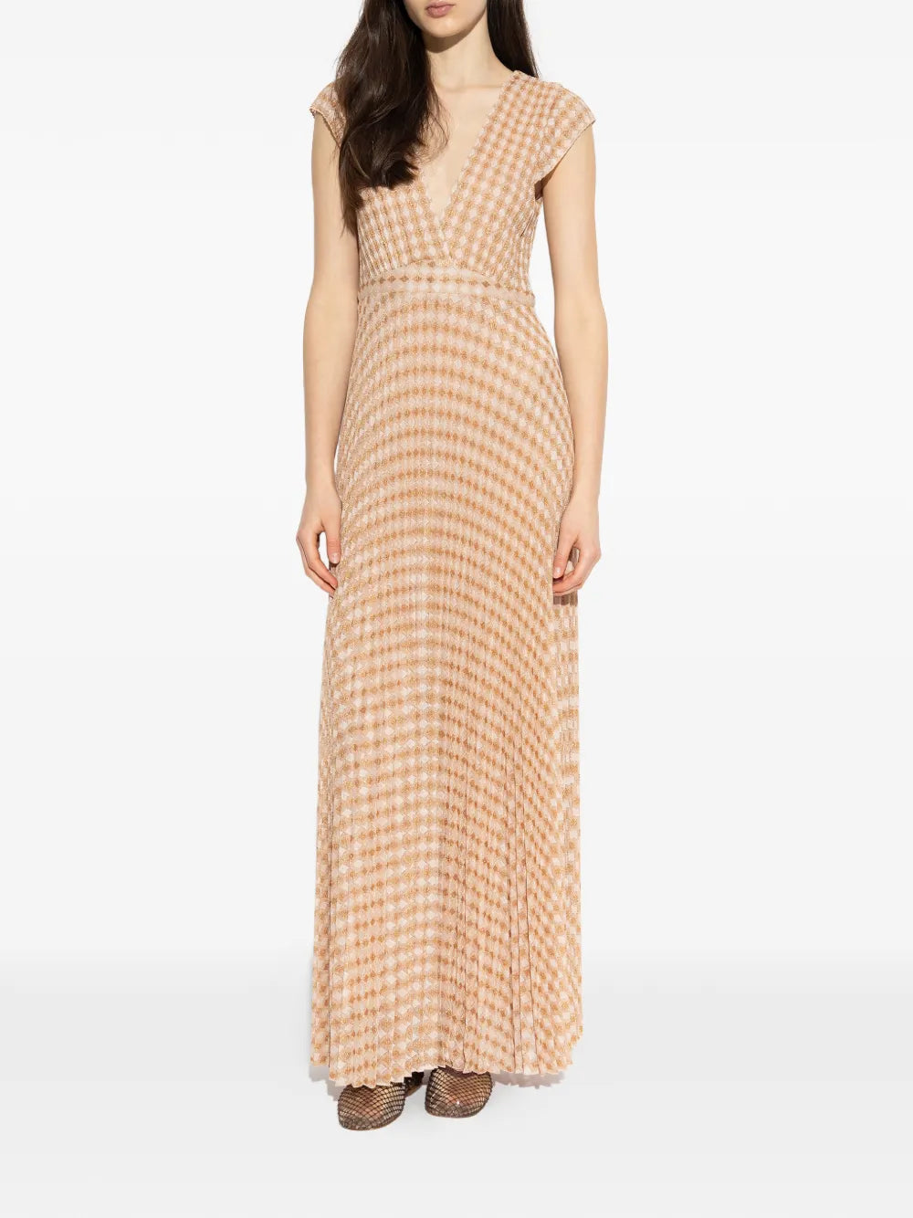 V -neck patterned dress