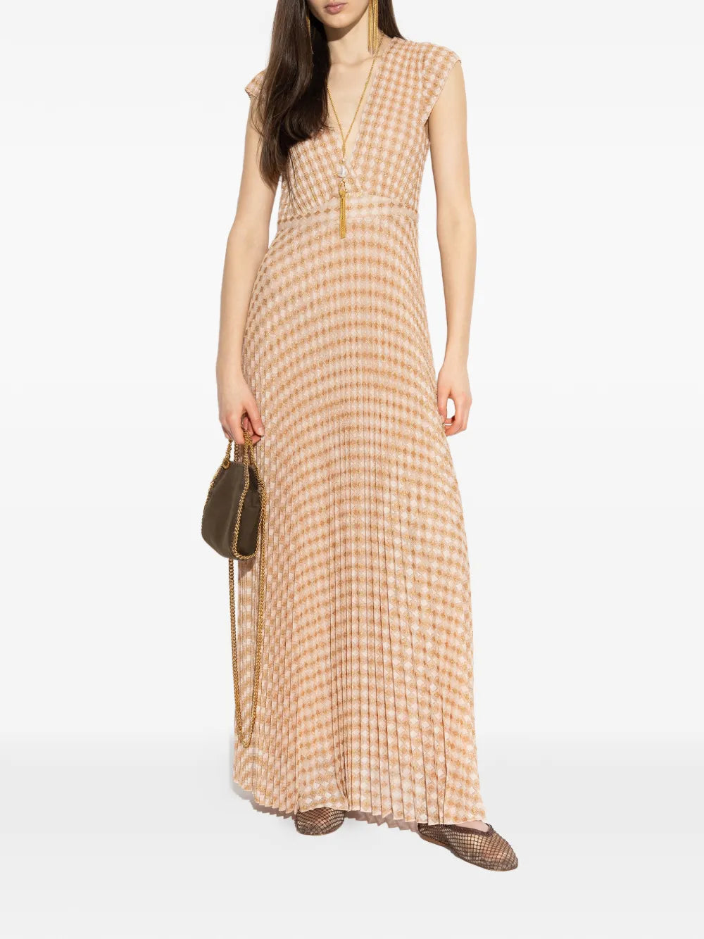 V -neck patterned dress