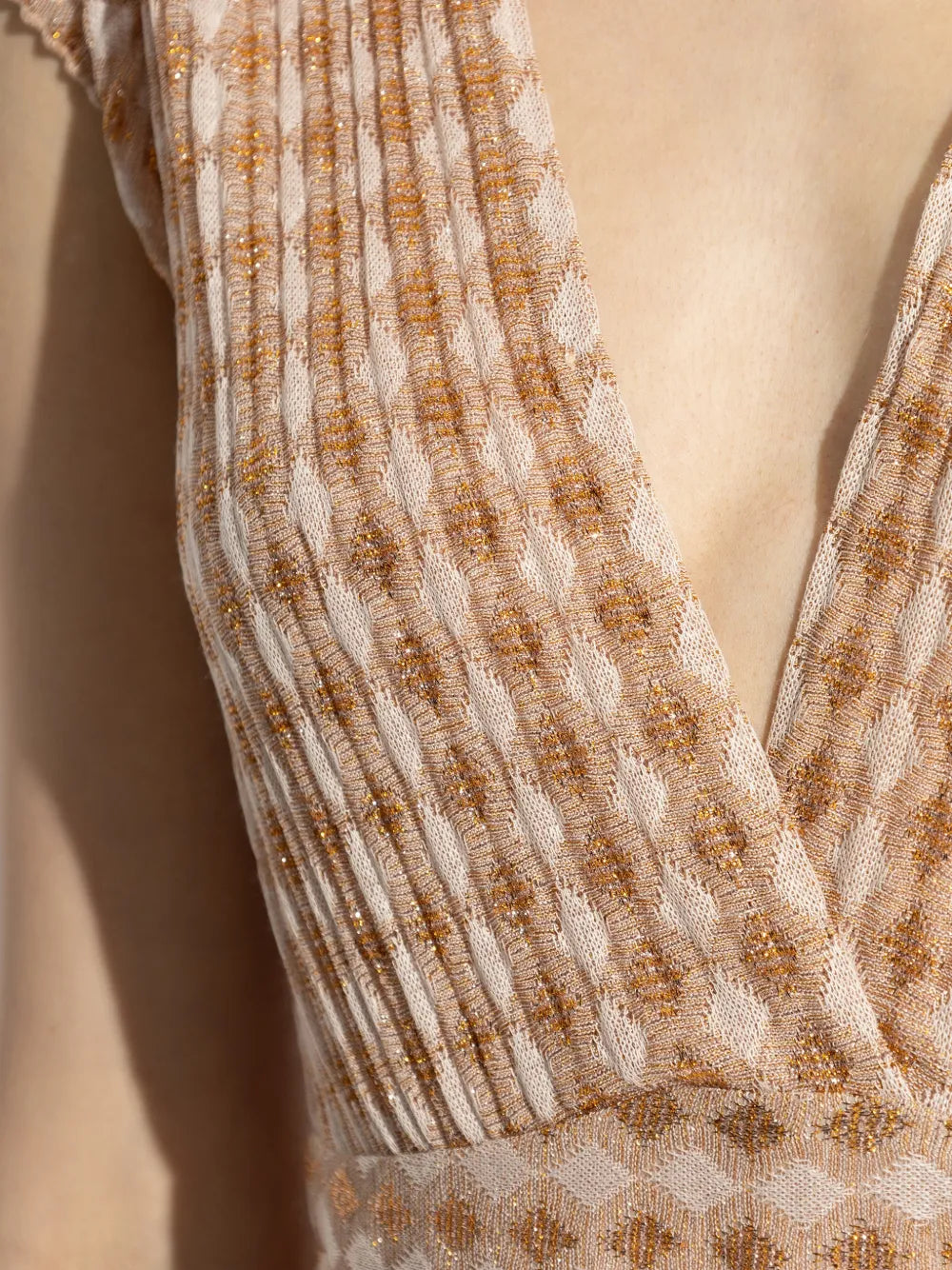 V -neck patterned dress