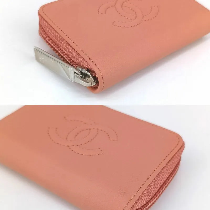 JS956 - CHANEL Pink Caviar Leather Zipped Coin Purse
