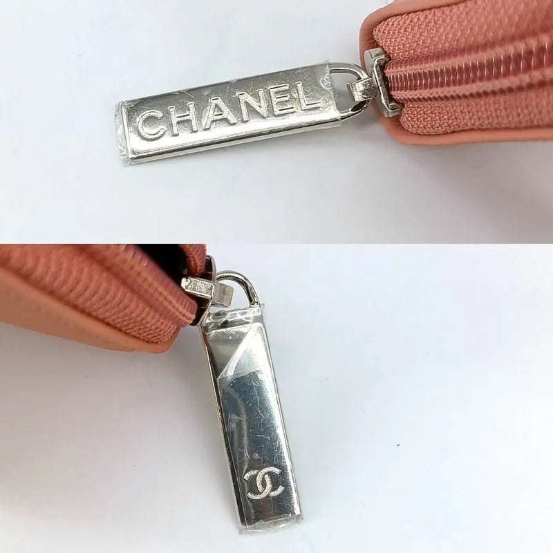 JS956 - CHANEL Pink Caviar Leather Zipped Coin Purse