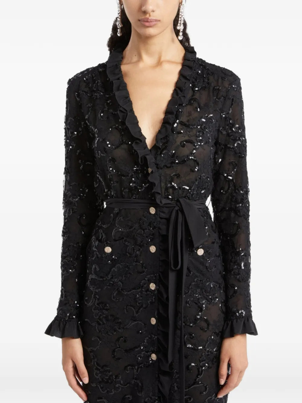 sequin-embellishment maxi dress