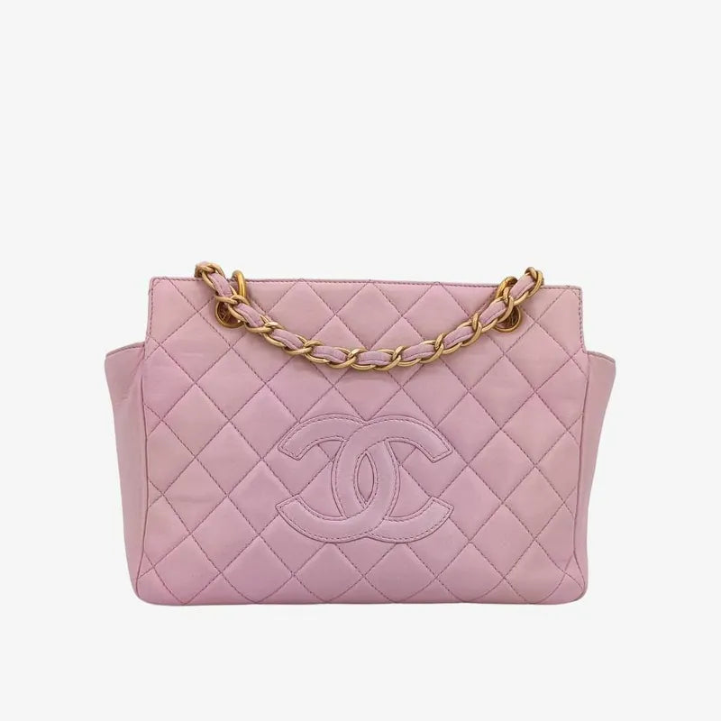 JS544 - CHANEL Vintage Pink Lambskin PTT Tote Bag