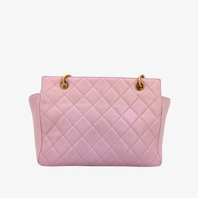 JS544 - CHANEL Vintage Pink Lambskin PTT Tote Bag