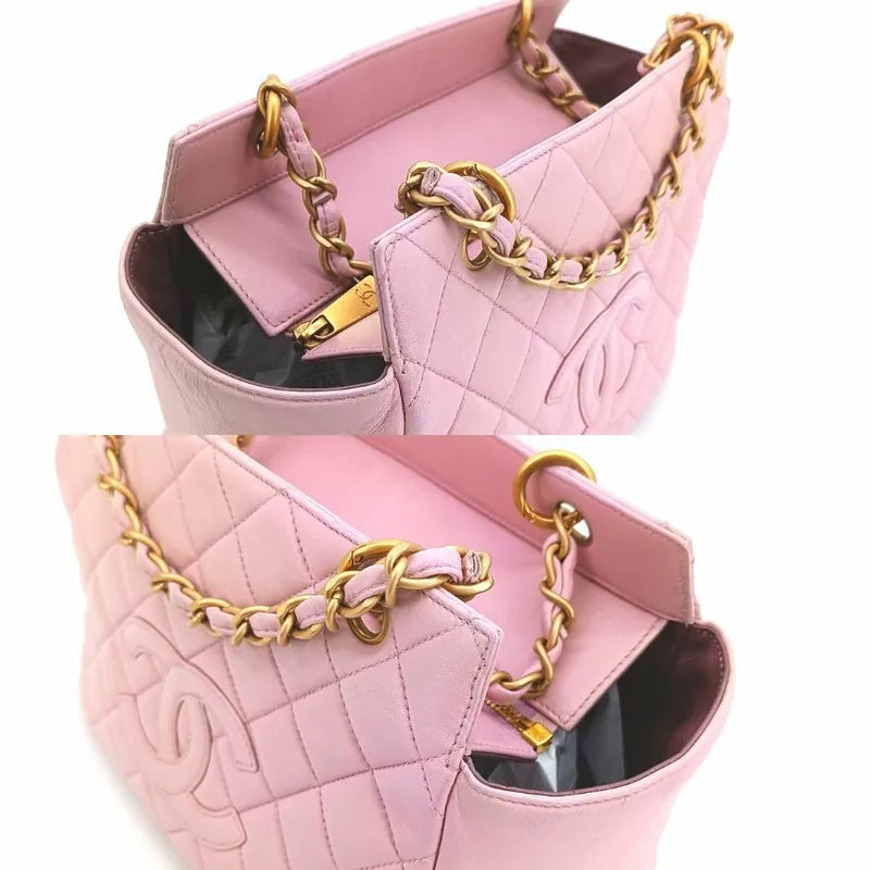 JS544 - CHANEL Vintage Pink Lambskin PTT Tote Bag