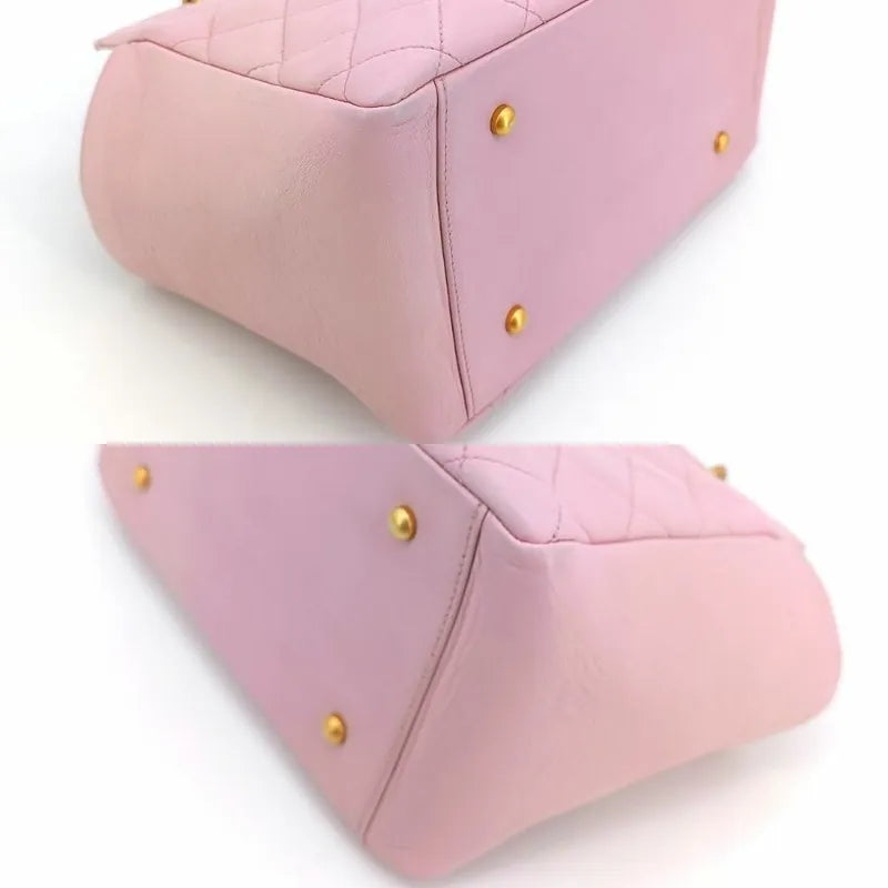JS544 - CHANEL Vintage Pink Lambskin PTT Tote Bag