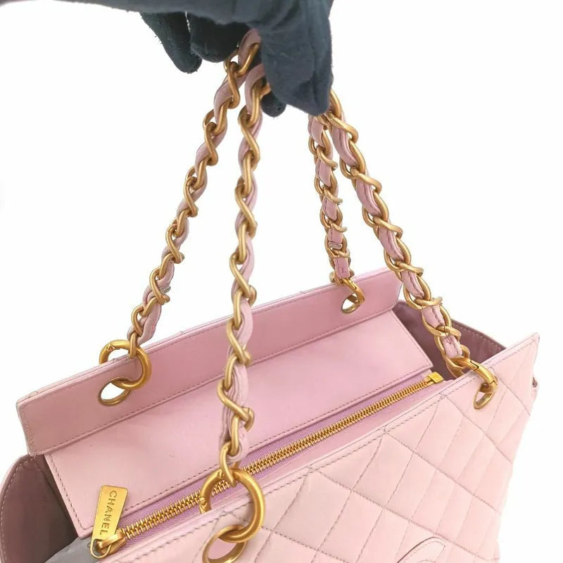 JS544 - CHANEL Vintage Pink Lambskin PTT Tote Bag