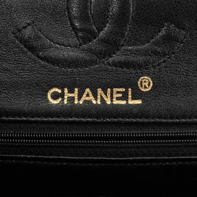 JQ960 - CHANEL Vintage Black Lizard Skin 23cm Classic Flap Bag