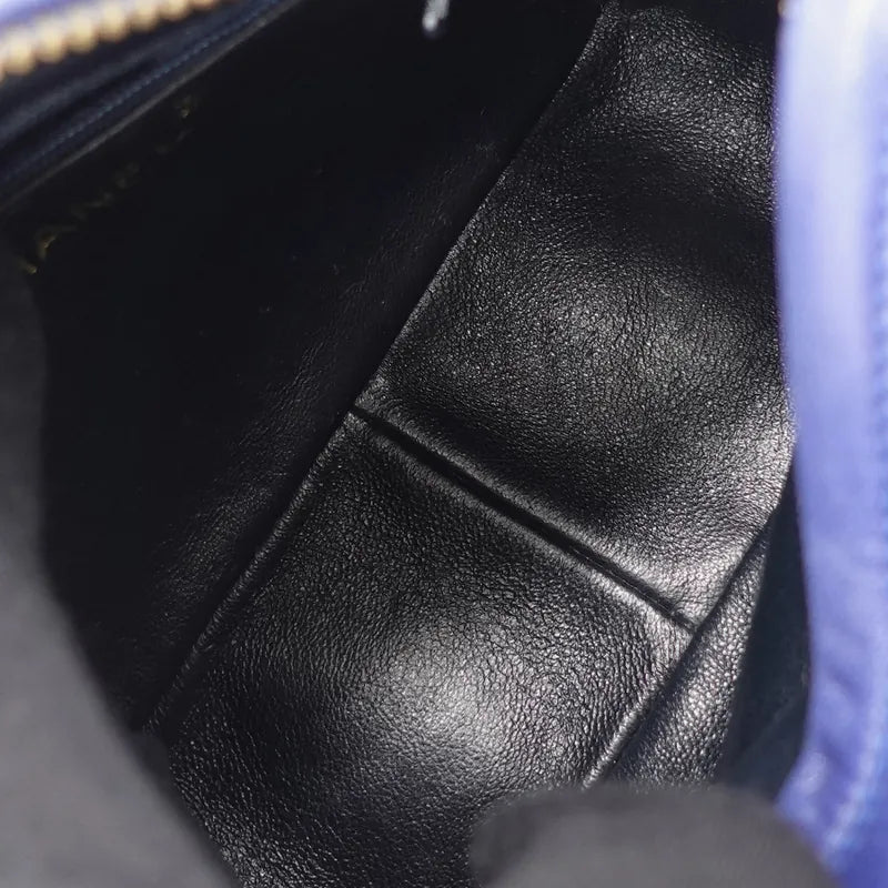 JQ579 - CHANEL Vinatge Blue Satin Mini Bag