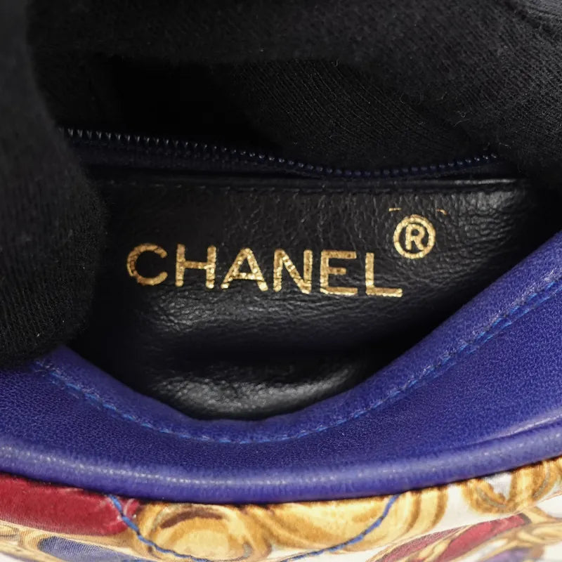 JQ579 - CHANEL Vinatge Blue Satin Mini Bag