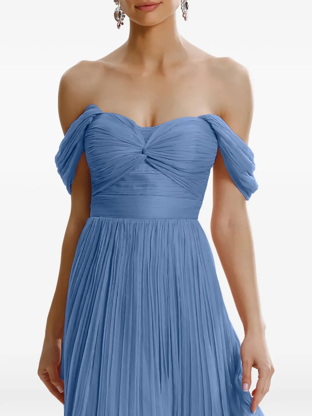 Kaly off-shoulder silk midi dress