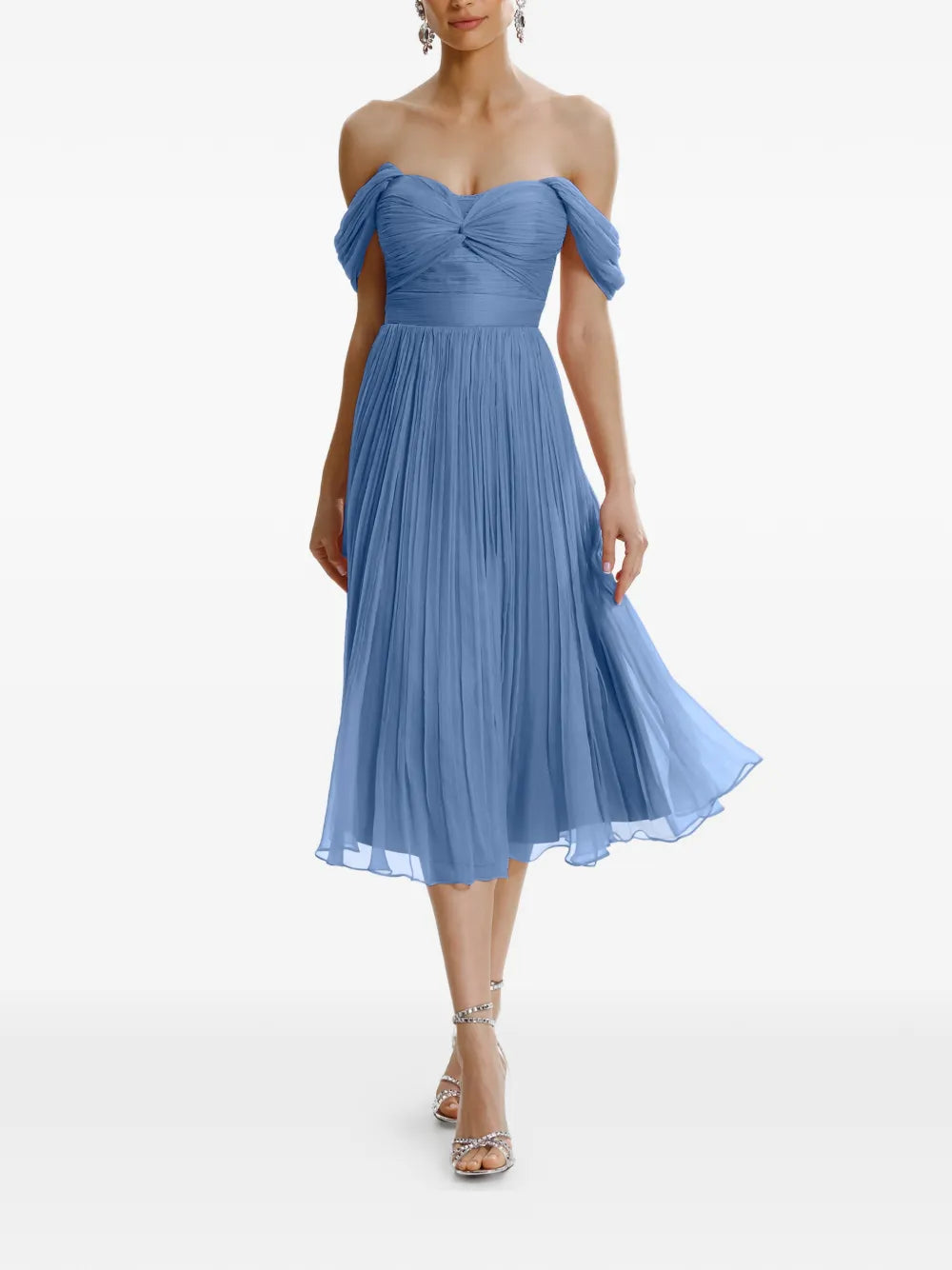 Kaly off-shoulder silk midi dress