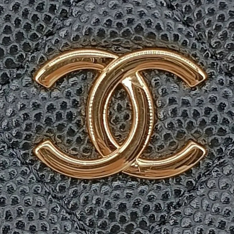 RA346 - CHANEL Black Caviar Leather Mini Vanity Case Bag