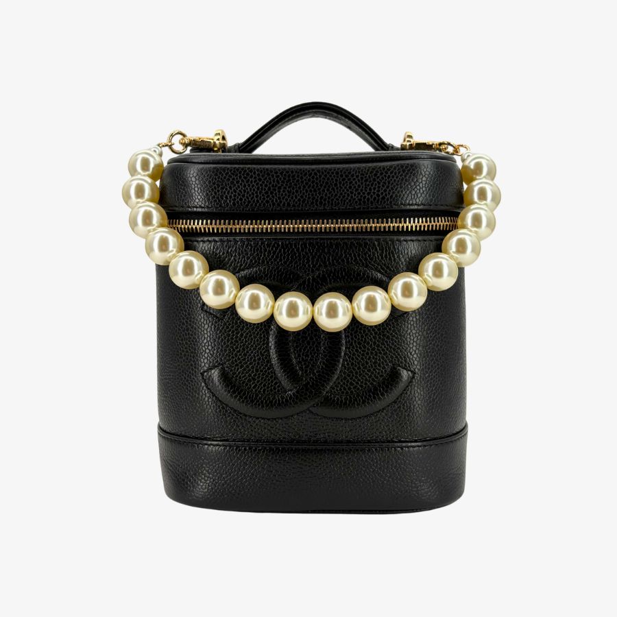 JT247 - CHANEL Vintage Black Vanity Case Bag