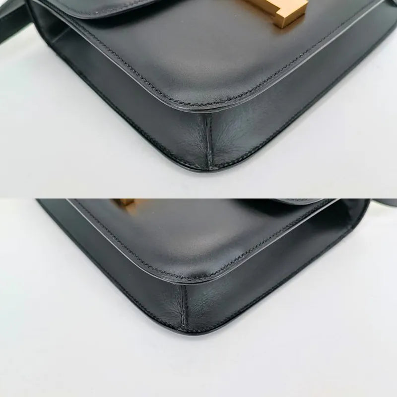 JT490 - HERMES Black x GHW Box Constance 23