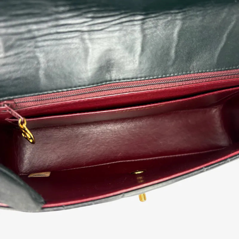 RG014 - CHANEL Vintage Black Lambskin Vertical Flap Bag