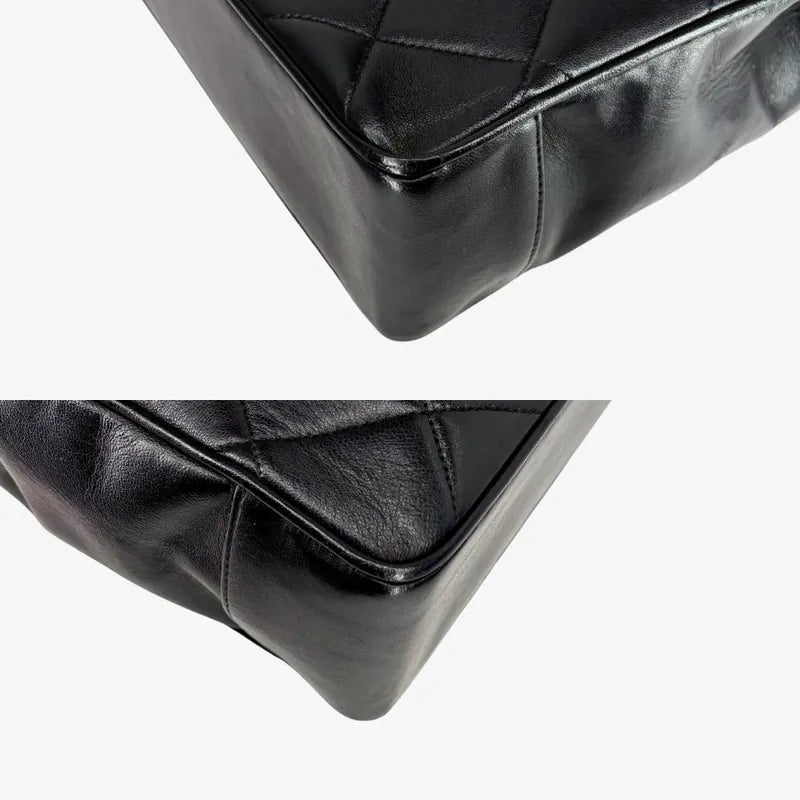 JW806 - CHANEL Vintage Black Lambskin Big CC Turnlock Tote Bag