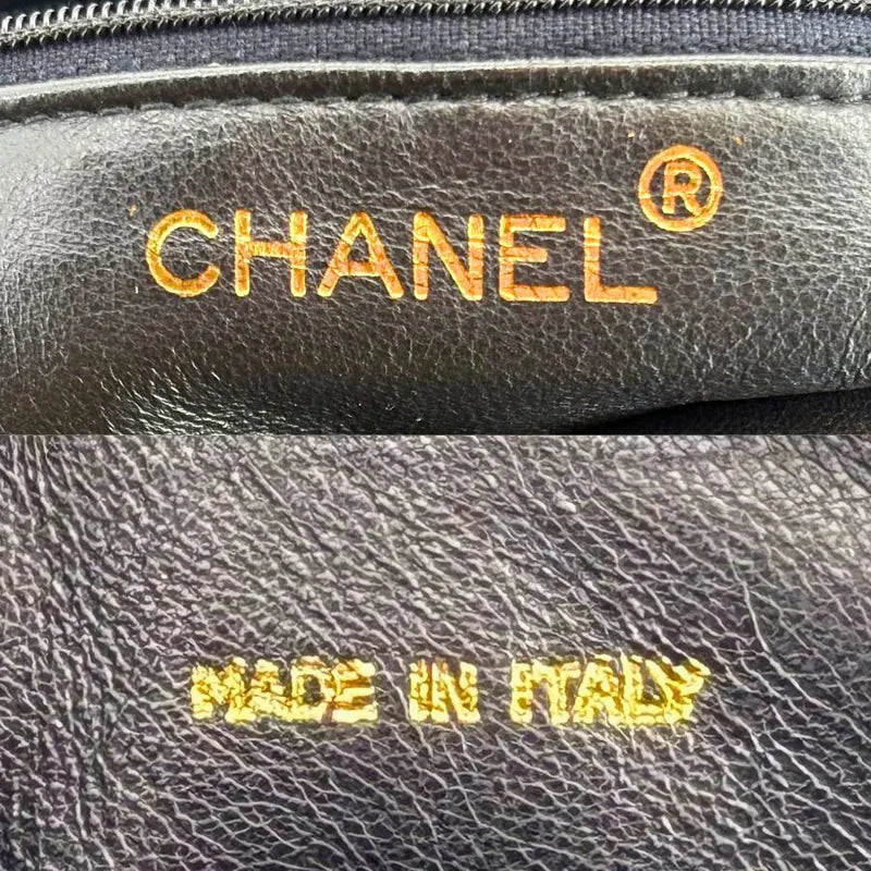 RG015 - CHANEL Vintage Black Lambskin Tassels Gold Chain Camera Bag