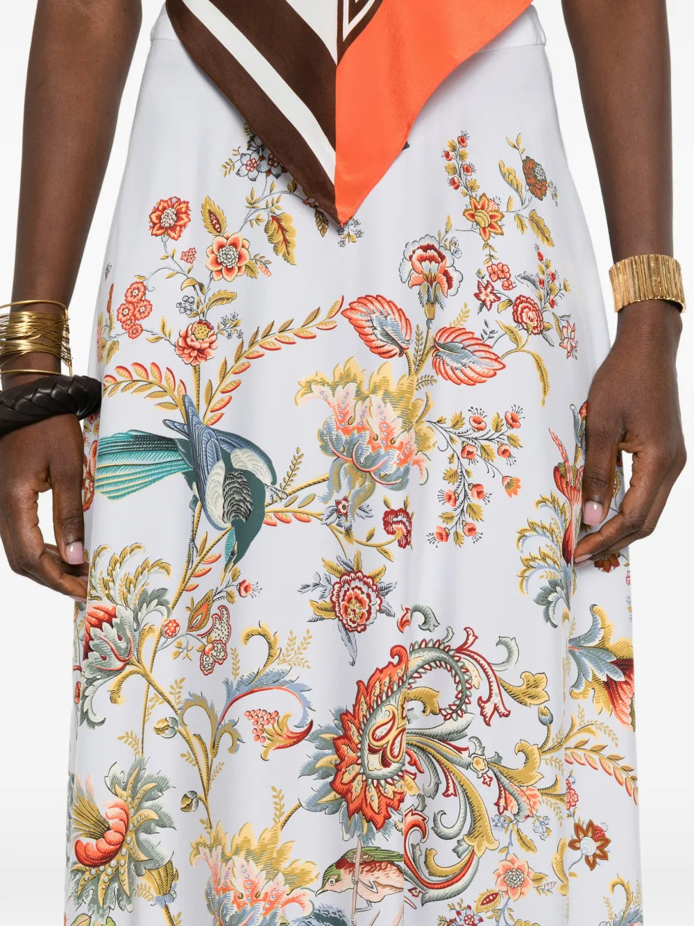floral half-circle maxi skirt