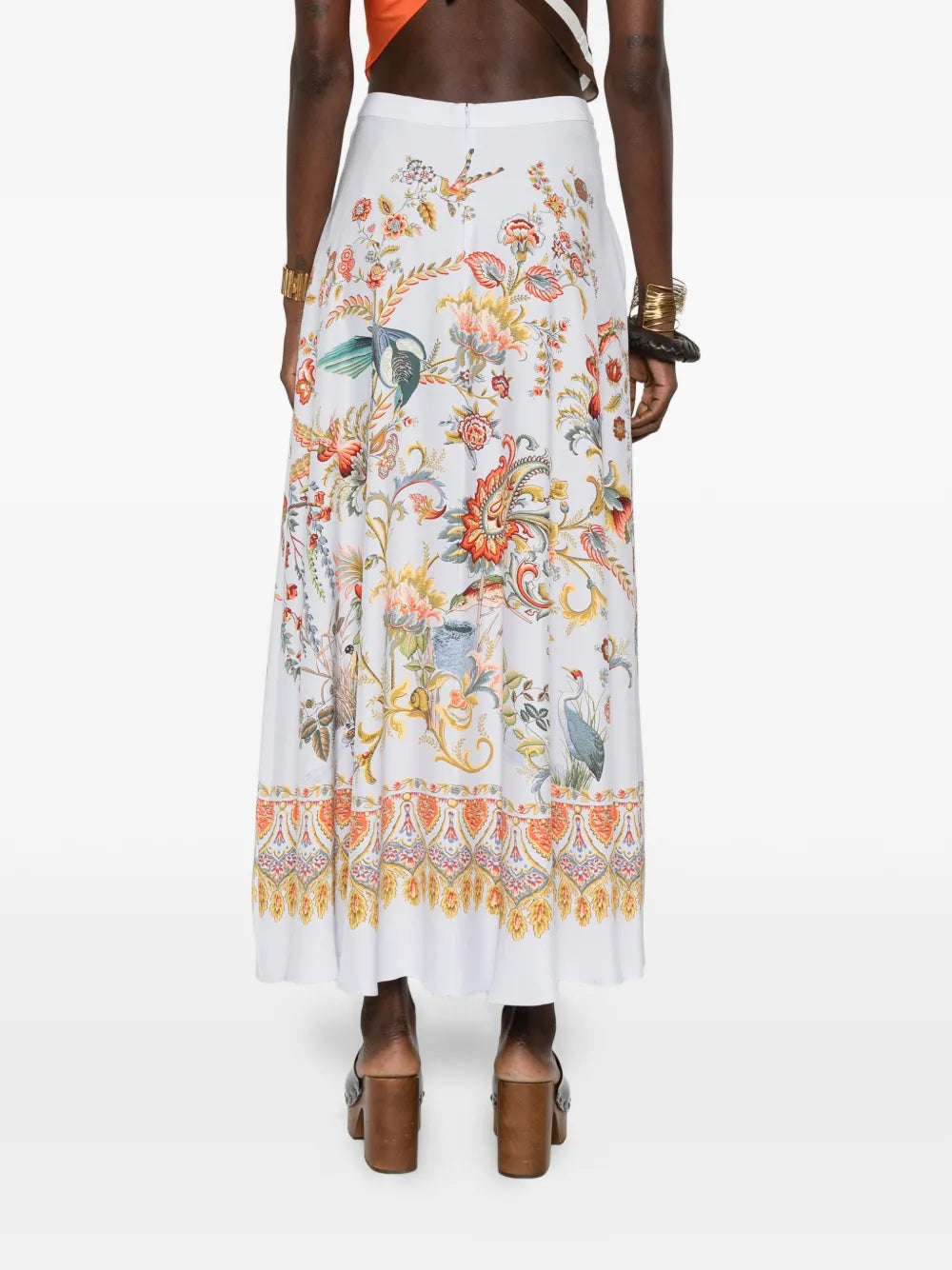 floral half-circle maxi skirt