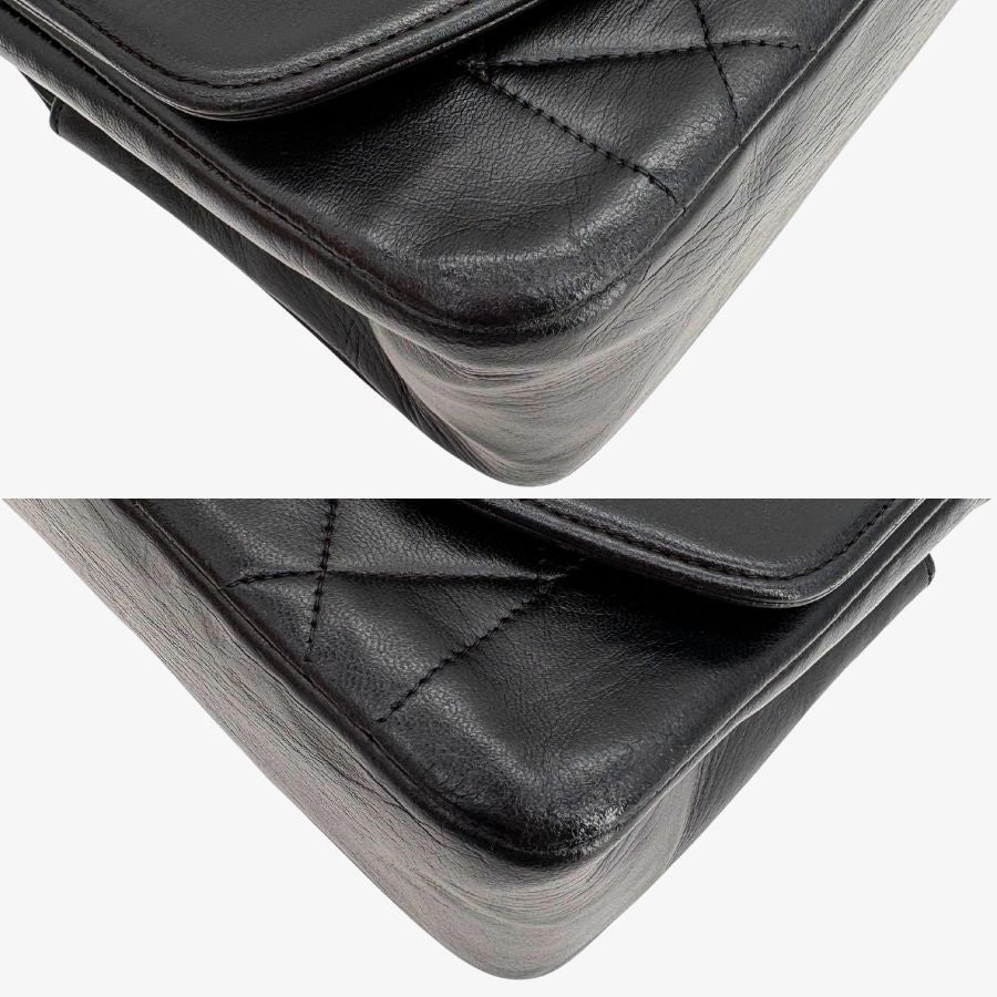RG433 - CHANEL Vintage Black Lambskin 22cm Diana Flap Bag