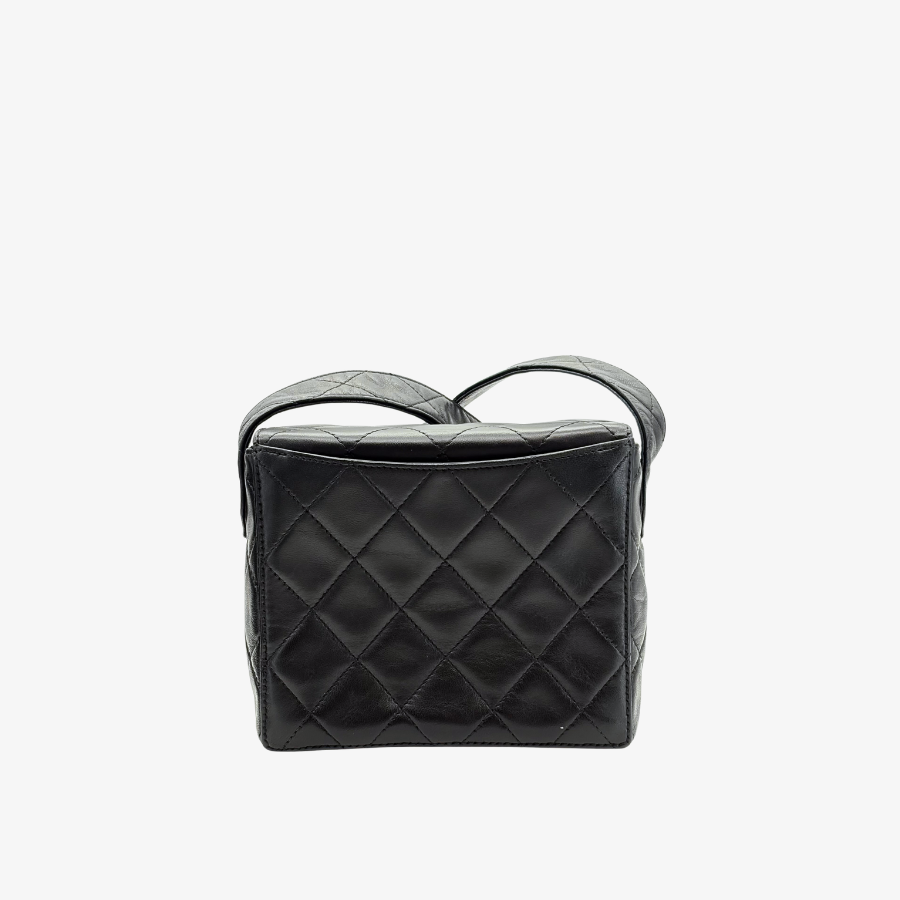 RG705 - CHANEL Vintage Black Lambskin Small Box Shoulder Bag