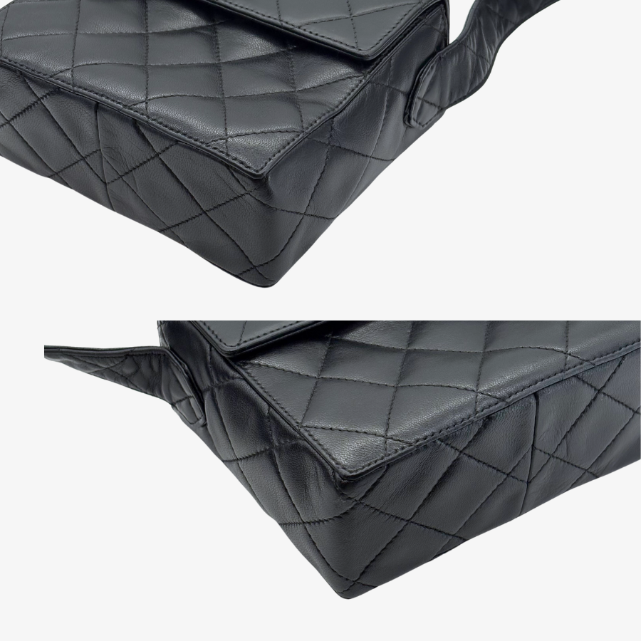 RG705 - CHANEL Vintage Black Lambskin Small Box Shoulder Bag