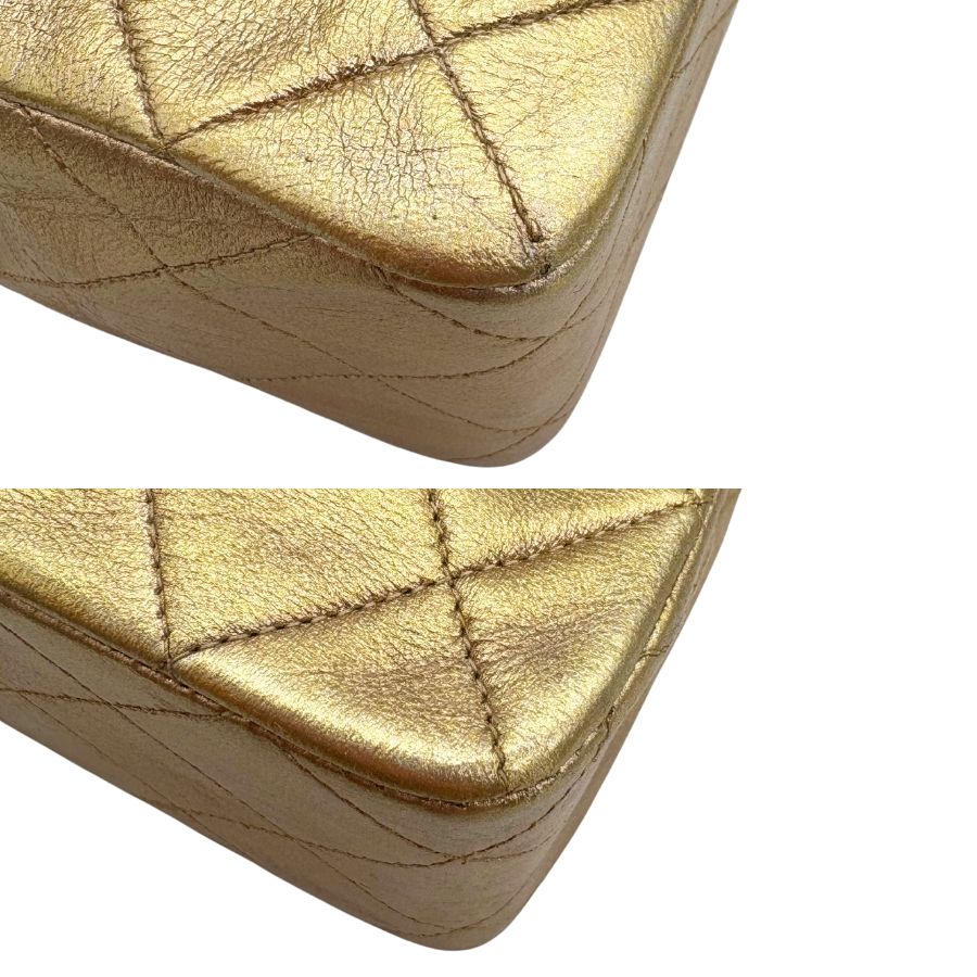 CS048 - CHANEL Vintage Gold Lambskin 20cm Mini Square Flap Bag