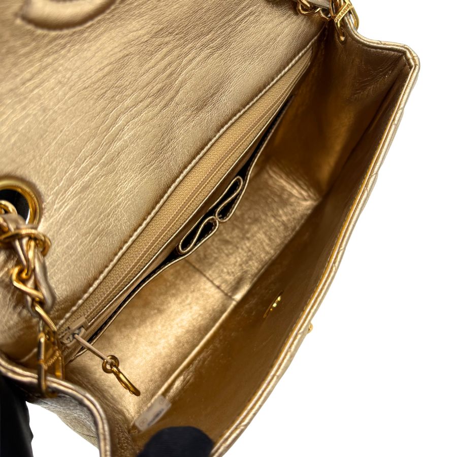 CS048 - CHANEL Vintage Gold Lambskin 20cm Mini Square Flap Bag