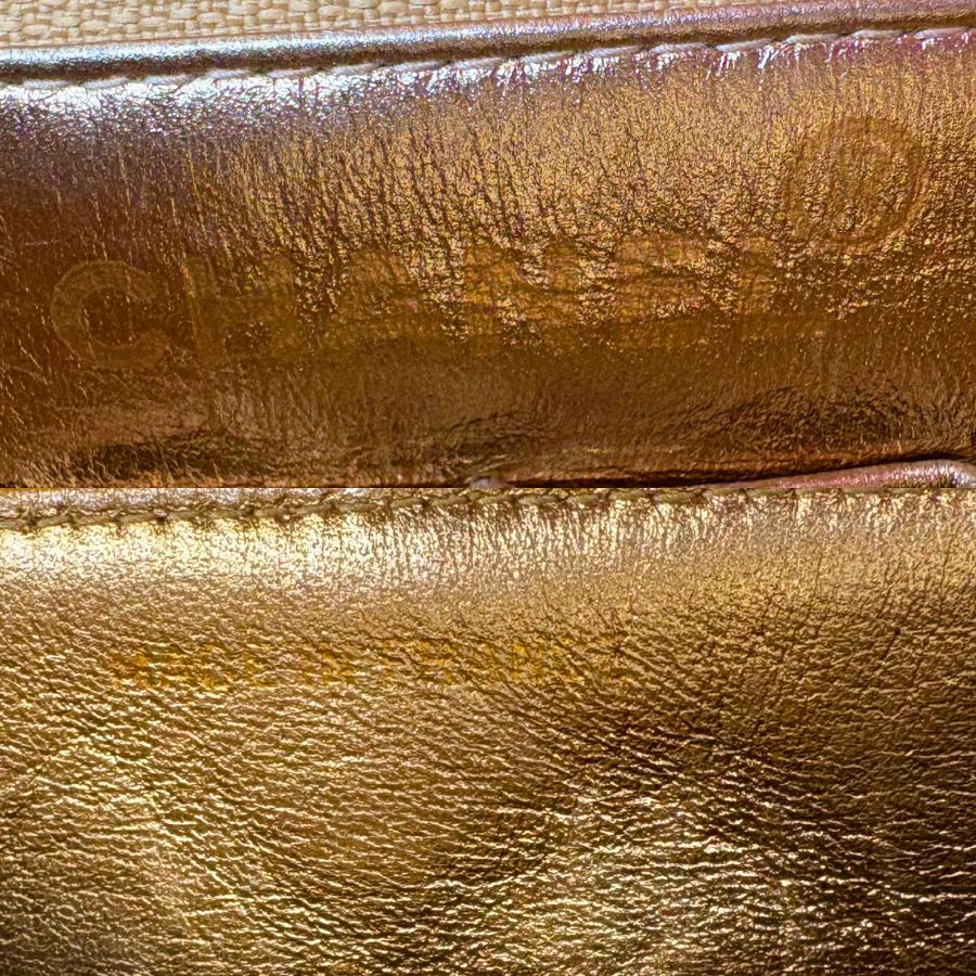 CS048 - CHANEL Vintage Gold Lambskin 20cm Mini Square Flap Bag