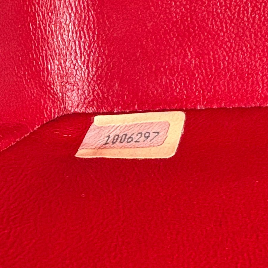 CS052 - CHANEL Vintage Red Lambskin 23cm Classic Flap Bag