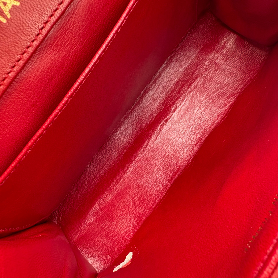 CS054 - CHANEL Vintage Red Lambskin Big CC Pointed Flap Bag