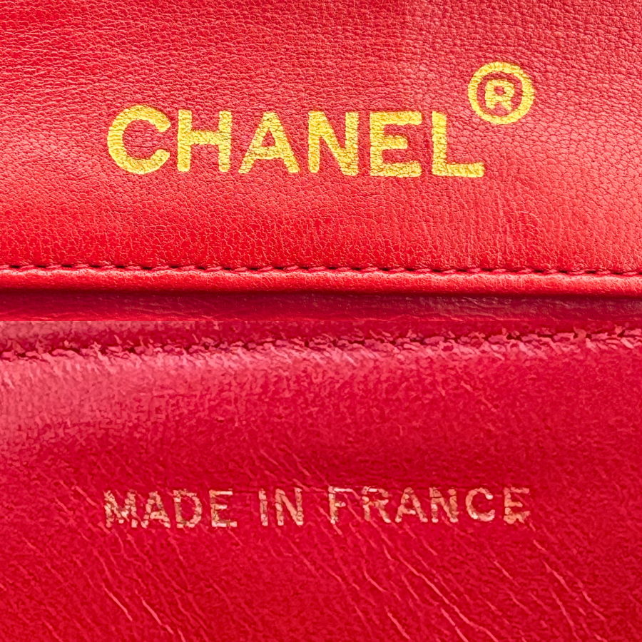 CS054 - CHANEL Vintage Red Lambskin Big CC Pointed Flap Bag