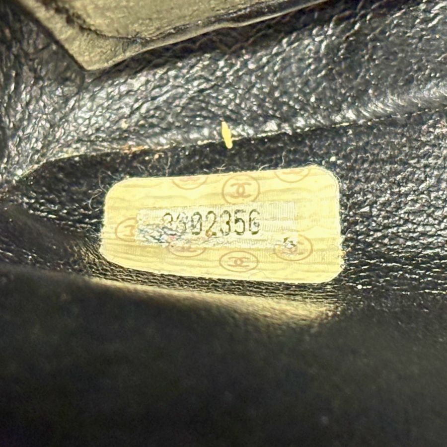 RG787 - CHANEL Vintage Black Caviar Leather Big CC Tote Bag