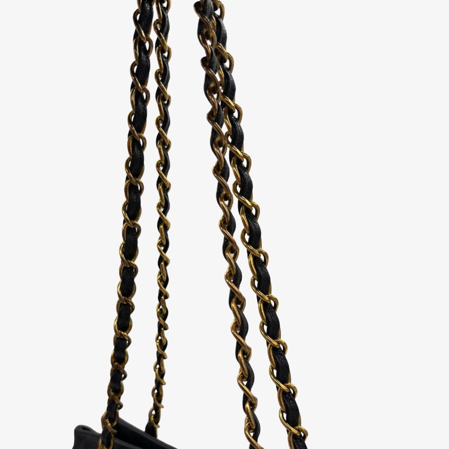 RG787 - CHANEL Vintage Black Caviar Leather Big CC Tote Bag