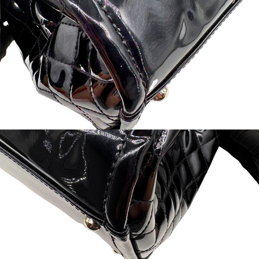 CS065 - CHANEL Black Patent Leather Tote Bag