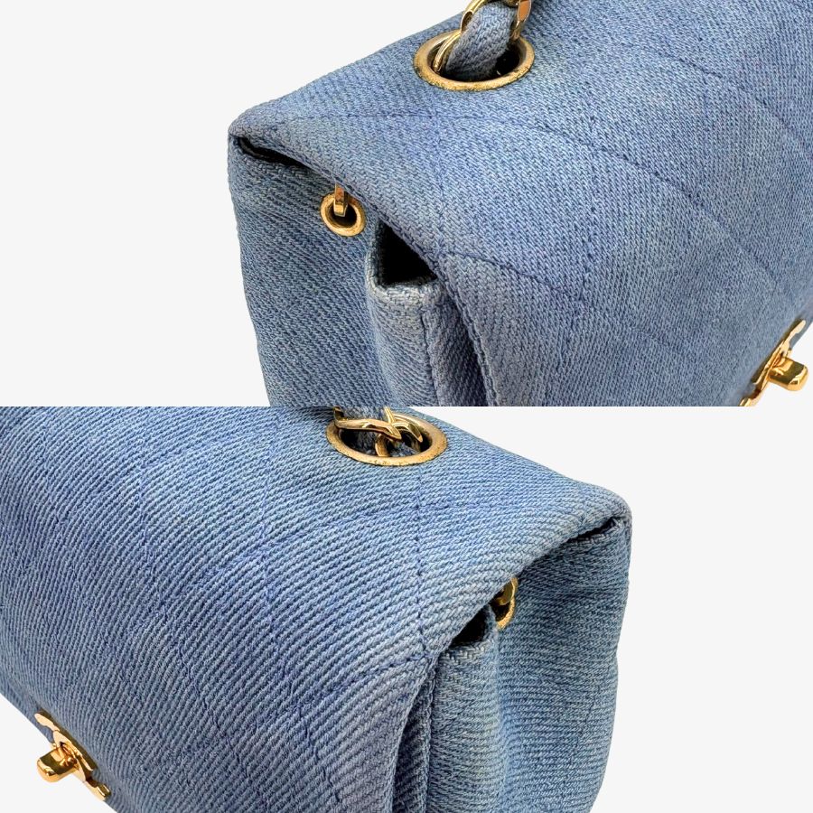 CS073 - CHANEL Vintage Blue Denim Full Flap Bag