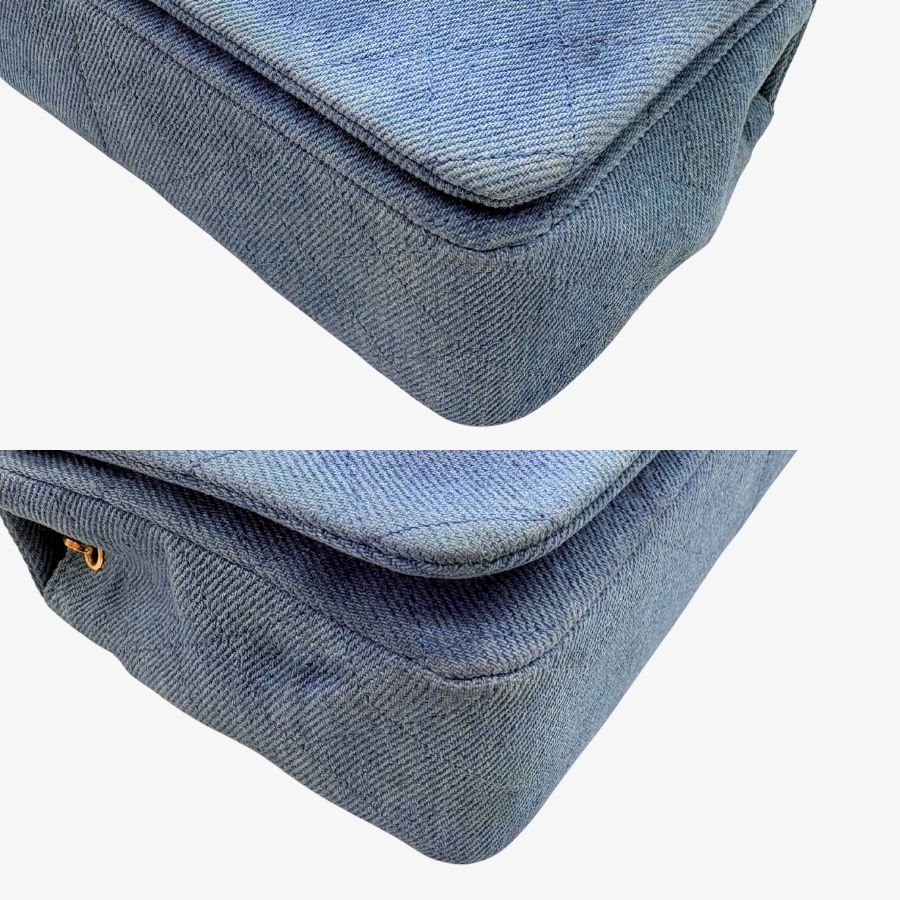 CS073 - CHANEL Vintage Blue Denim Full Flap Bag