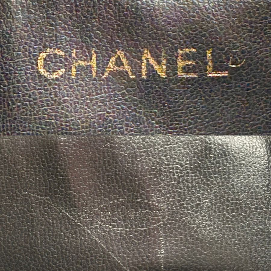 CS074 - CHANEL Vintage Black Caviar Leather Gold Ball Bucket Bag