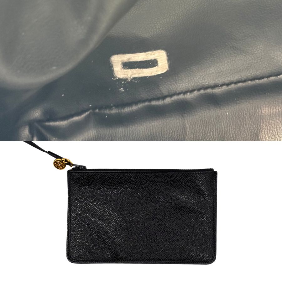 CS074 - CHANEL Vintage Black Caviar Leather Gold Ball Bucket Bag