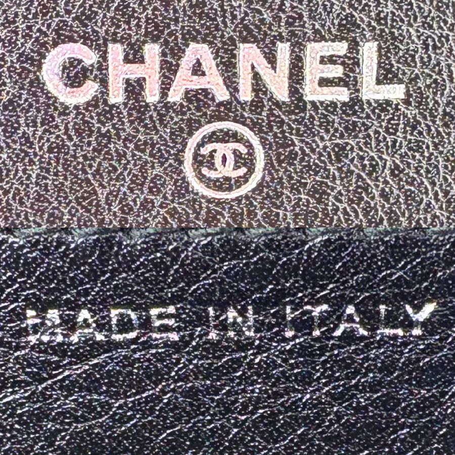 RG707 - CHANEL Black Lambskin Wild Stitch Wallet on Chain