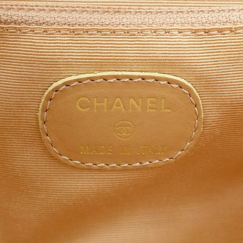 JR919 - CHANEL Vintage Brown Rattan 17cm Mini Square Flap Bag
