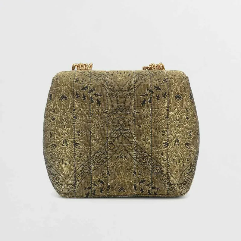JR898 - CHANEL Vintage Gold Nishijin Woven Flap Bag