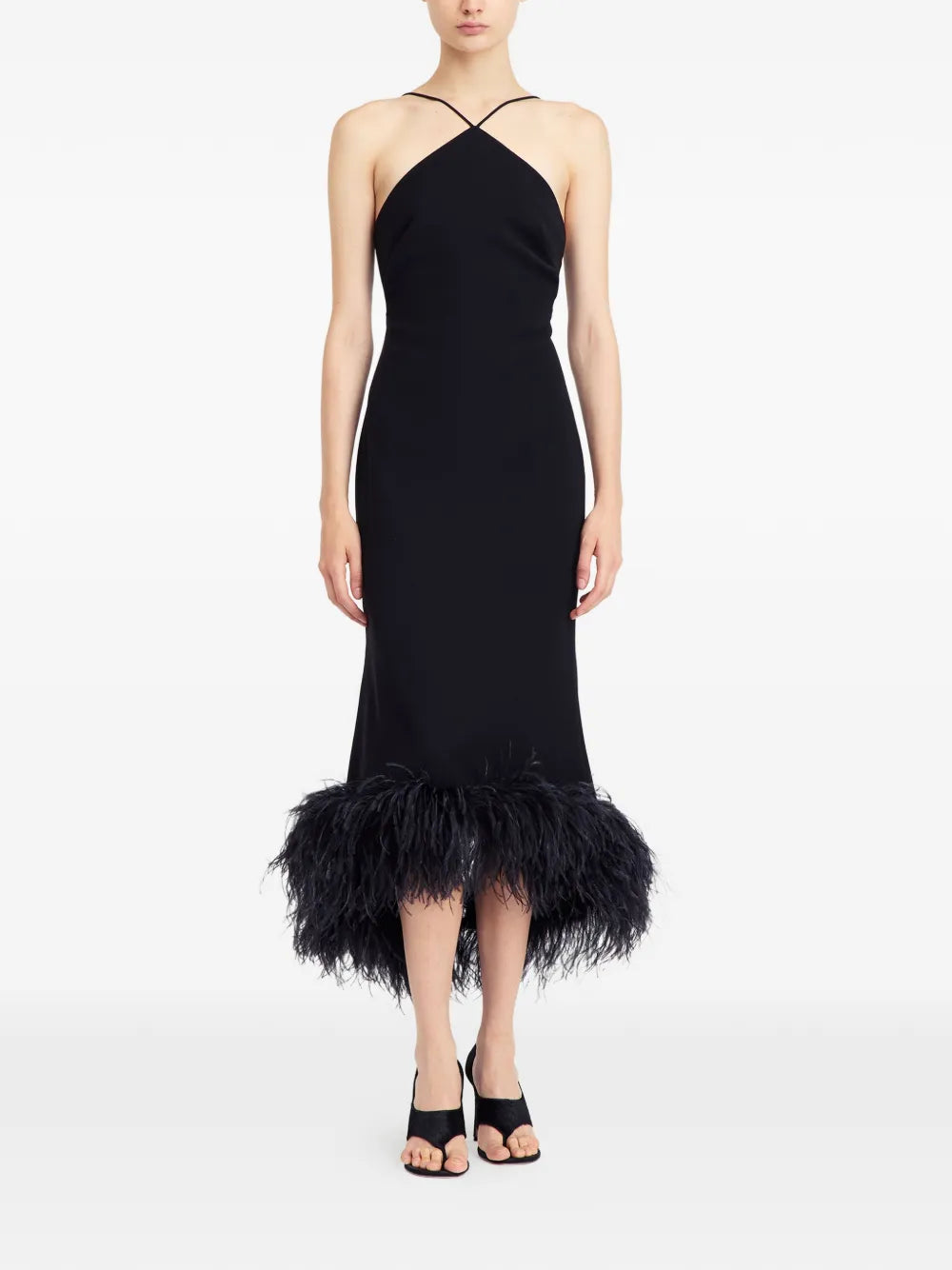 Ade feather midi dress