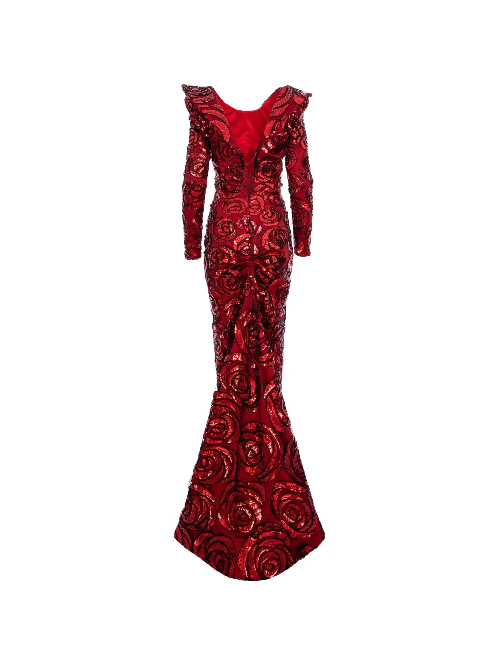sequin-embroidered long dress