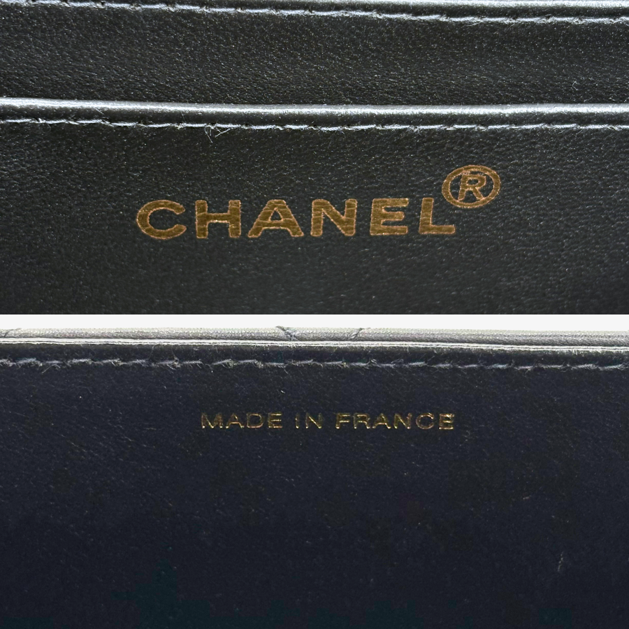 RG362- CHANEL Vintage Black Calfskin Quilted Handbag