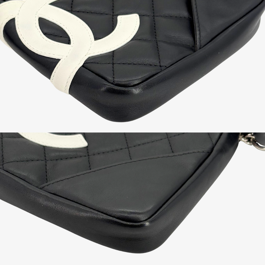 RG369 - CHANEL Vintage Black Lambskin Ball Charm Shoulder Bag